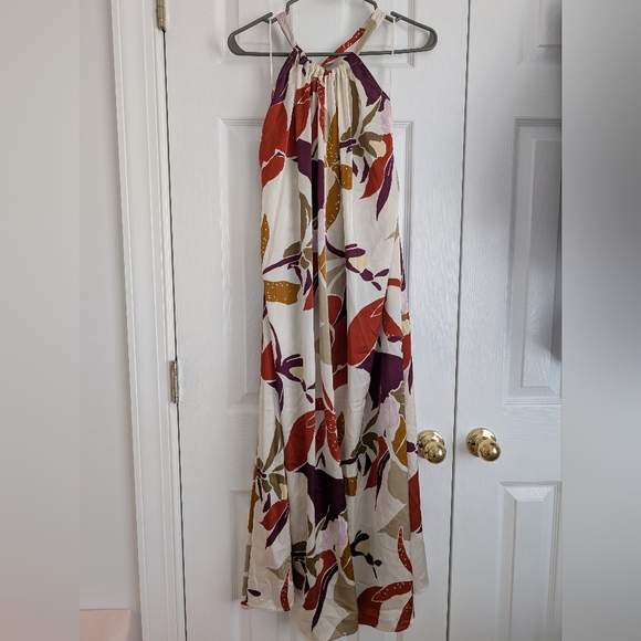 NWT Banana Republic Floral Halter Trapeze Maxi Dress Size 0 Petite - Picture 2 of 4